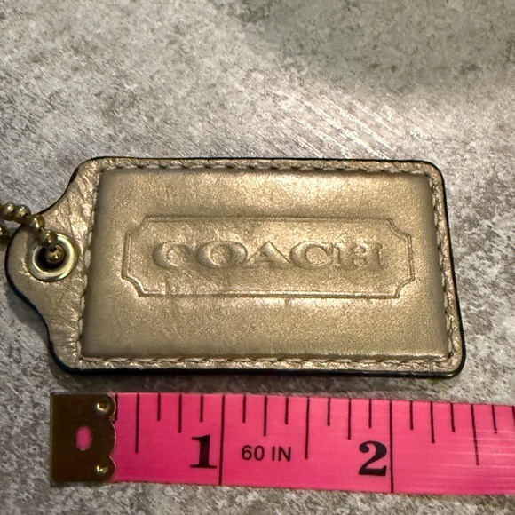 Coach Handbags - Coach Metallic Gold Leather 2 1/2” Hang Tag